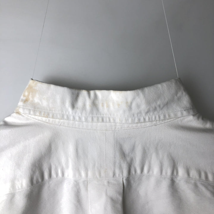 Ralph Lauren YARMOUTH long sleeve button down shirt, men's size L cotton white type Vintage Second Hand