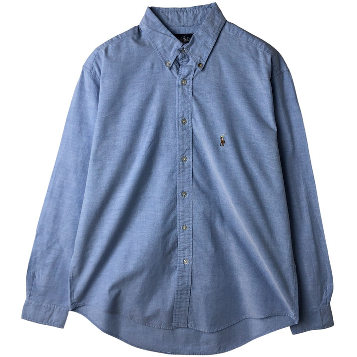 Ralph Lauren long sleeve button down shirt, men's size L cotton Navy blue Vintage Second Hand