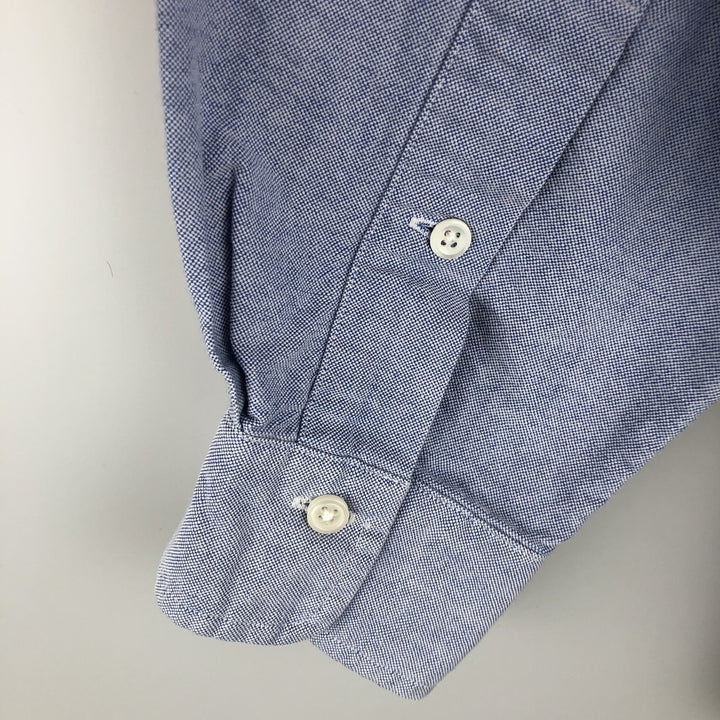 Ralph Lauren Polo Bear long-sleeved button-down shirt, men's size M cotton Blue type light blue Vintage Second Hand