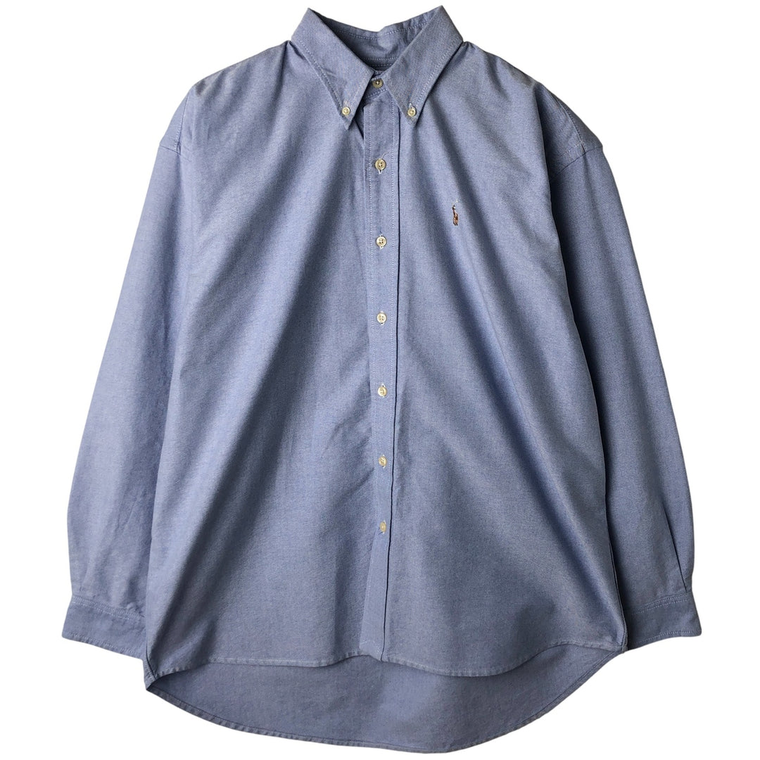 Ralph Lauren YARMOUTH long sleeve button down shirt, men's size L cotton Navy blue Vintage Second Hand