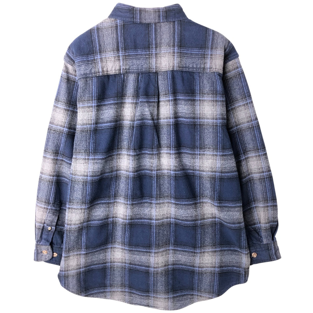 Field and Stream FIELD AND STREAM Ombre Check Long Sleeve Heavy Flannel Check Shirt Men's Size L cotton blue type Vintage Second Hand