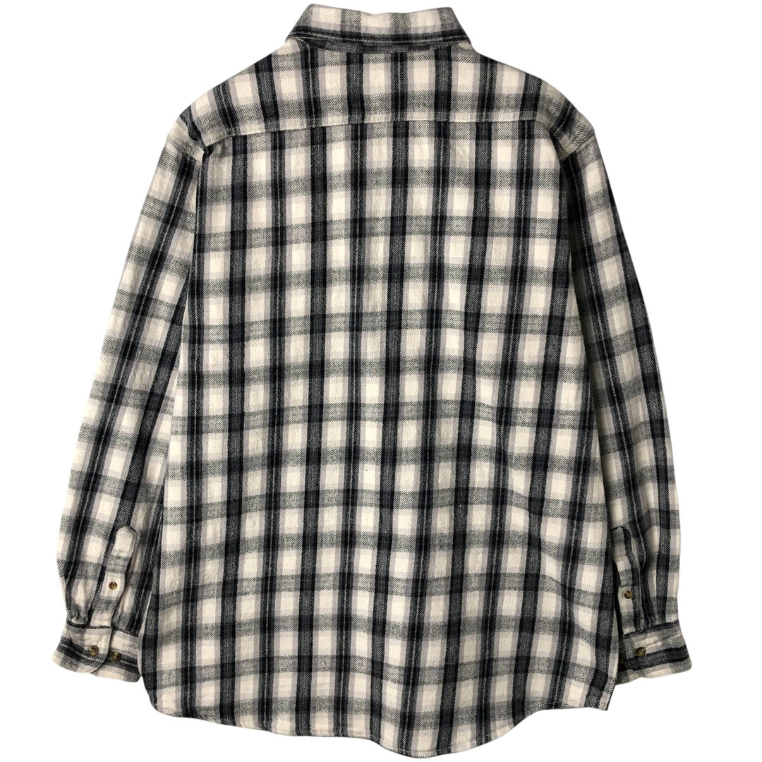 Berne Apparel Long Sleeve Flannel Check Shirt, Men's Size L cotton white type Vintage Second Hand