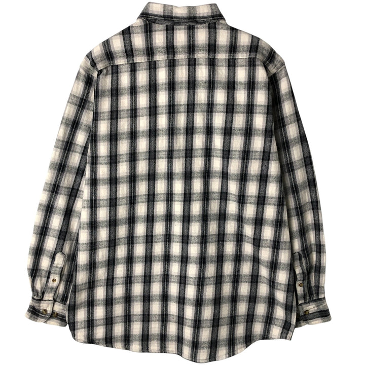 Berne Apparel Long Sleeve Flannel Check Shirt, Men's Size L cotton white type Vintage Second Hand