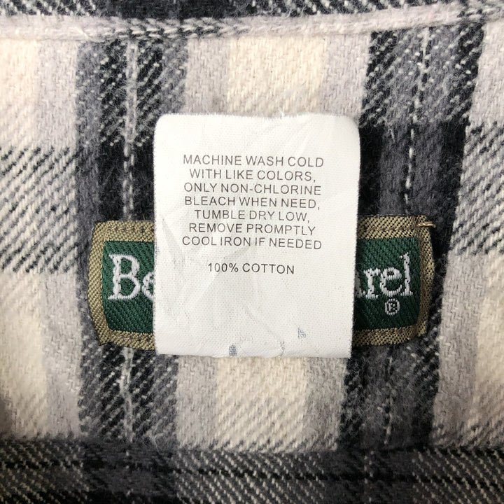Berne Apparel Long Sleeve Flannel Check Shirt, Men's Size L cotton white type Vintage Second Hand