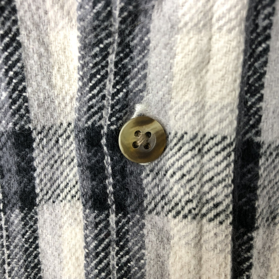 Berne Apparel Long Sleeve Flannel Check Shirt, Men's Size L cotton white type Vintage Second Hand