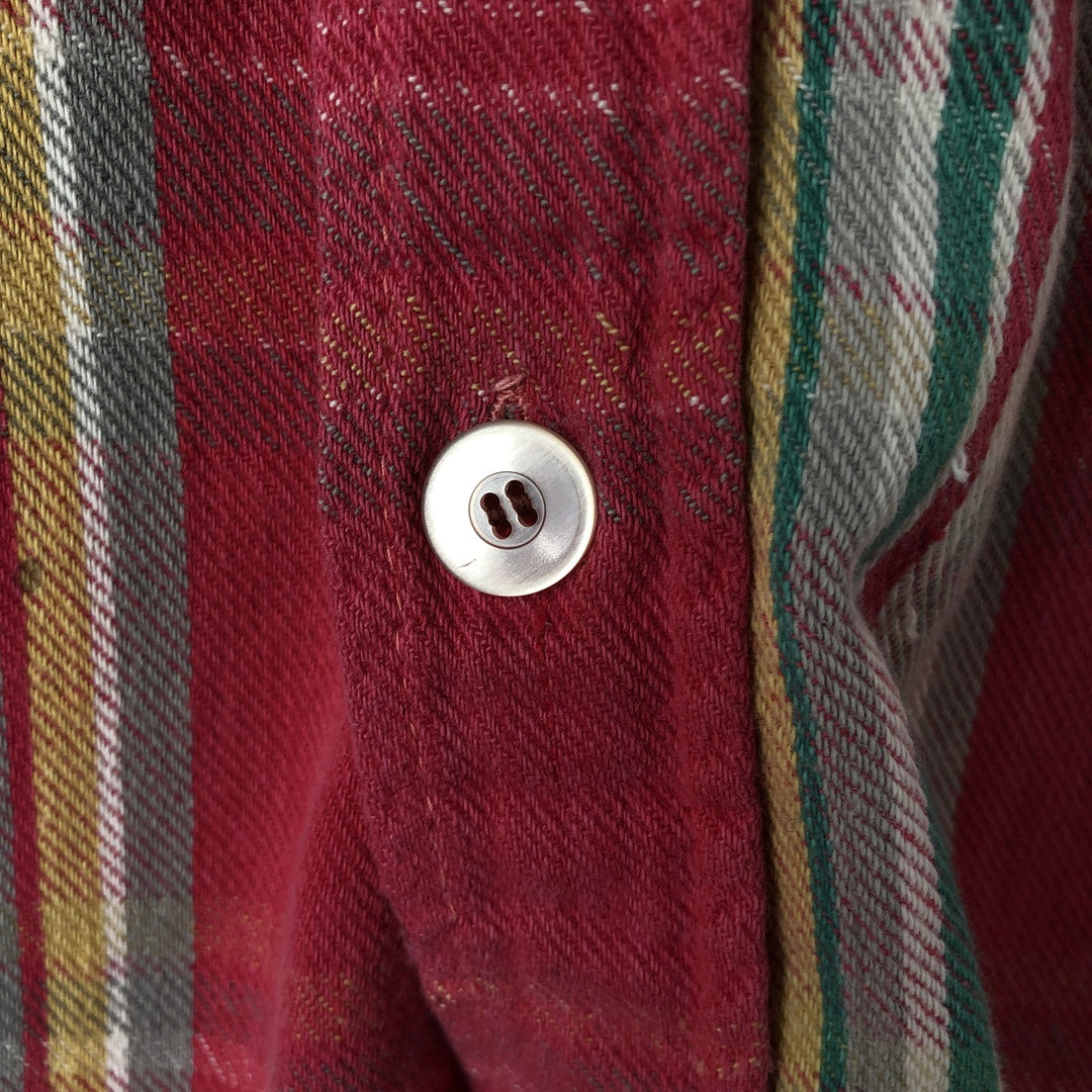 1970'S Montgomery Ward Vintage Lightflannel Check Shirt, Men's Size L cotton pink type Vintage Second Hand