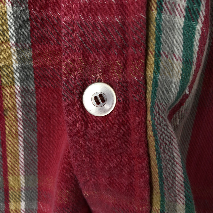 1970'S Montgomery Ward Vintage Lightflannel Check Shirt, Men's Size L cotton pink type Vintage Second Hand