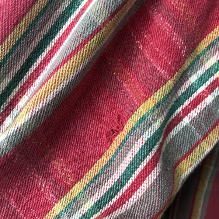 1970'S Montgomery Ward Vintage Lightflannel Check Shirt, Men's Size L cotton pink type Vintage Second Hand