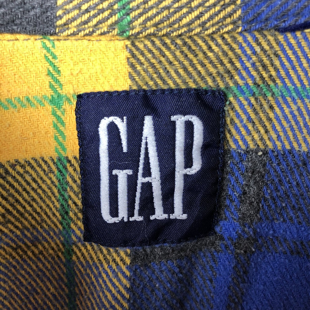 90'S GAP Vintage Long Sleeve Button-Down Flannel Shirt, Men's Size Medium unclear blue type Vintage Second Hand