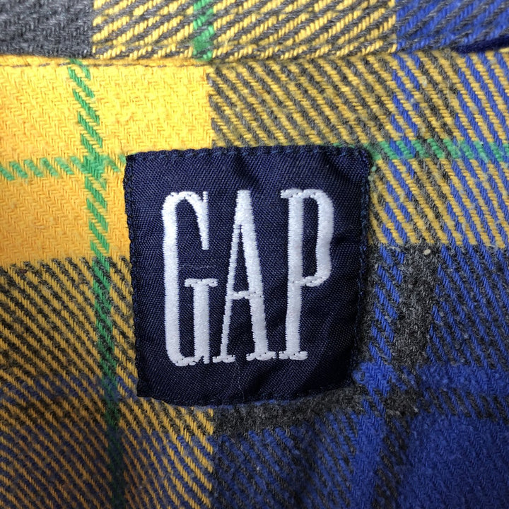 90'S GAP Vintage Long Sleeve Button-Down Flannel Shirt, Men's Size Medium unclear blue type Vintage Second Hand