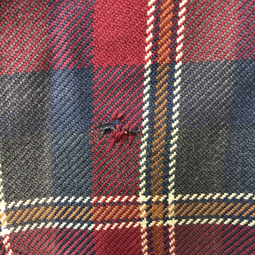 90s-00'S Vintage St. John's Bay Long Sleeve Flannel Check Shirt, Men's Size L cotton wine-red Vintage Second Hand
