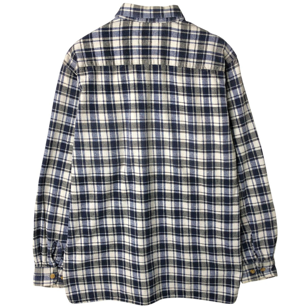 Mc ORVIS Long Sleeve Flannel Check Shirt, Men's Size Medium cotton white type Vintage Second Hand