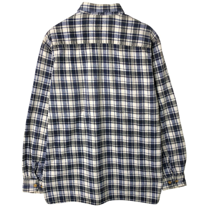 Mc ORVIS Long Sleeve Flannel Check Shirt, Men's Size Medium cotton white type Vintage Second Hand
