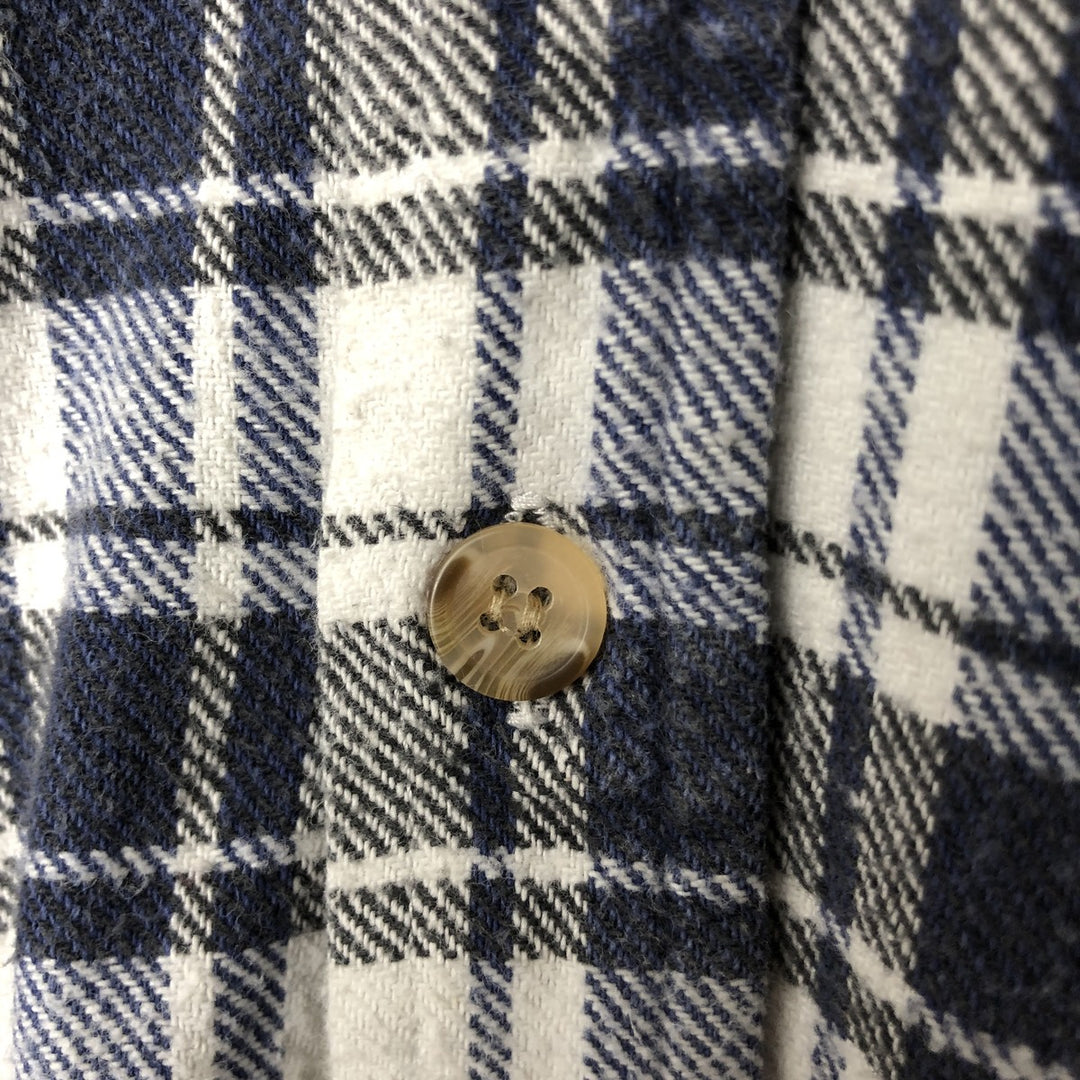 Mc ORVIS Long Sleeve Flannel Check Shirt, Men's Size Medium cotton white type Vintage Second Hand