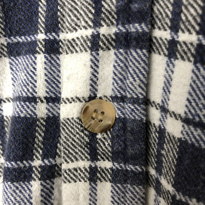 Mc ORVIS Long Sleeve Flannel Check Shirt, Men's Size Medium cotton white type Vintage Second Hand