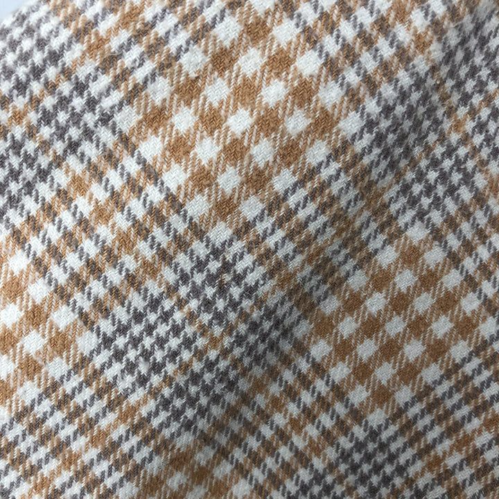 Mc ORVIS Houndstooth Pattern Long Sleeve Button-Down Flannel Check Shirt, Men's Size L cotton yellow type Vintage Second Hand