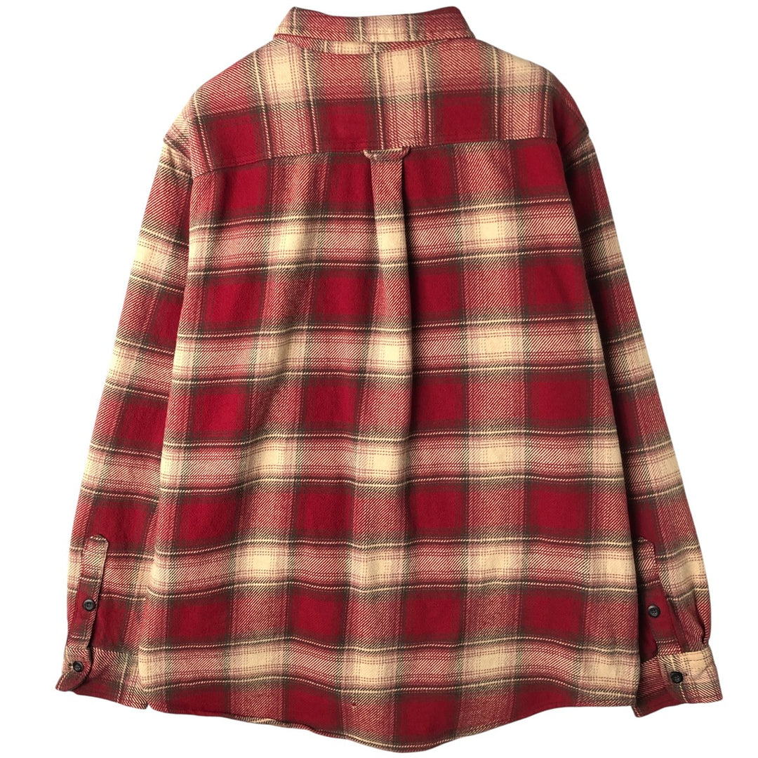 ORVIS Ombre Check Long Sleeve Heavy Flannel Check Shirt, Men's XL cotton red type Vintage Second Hand