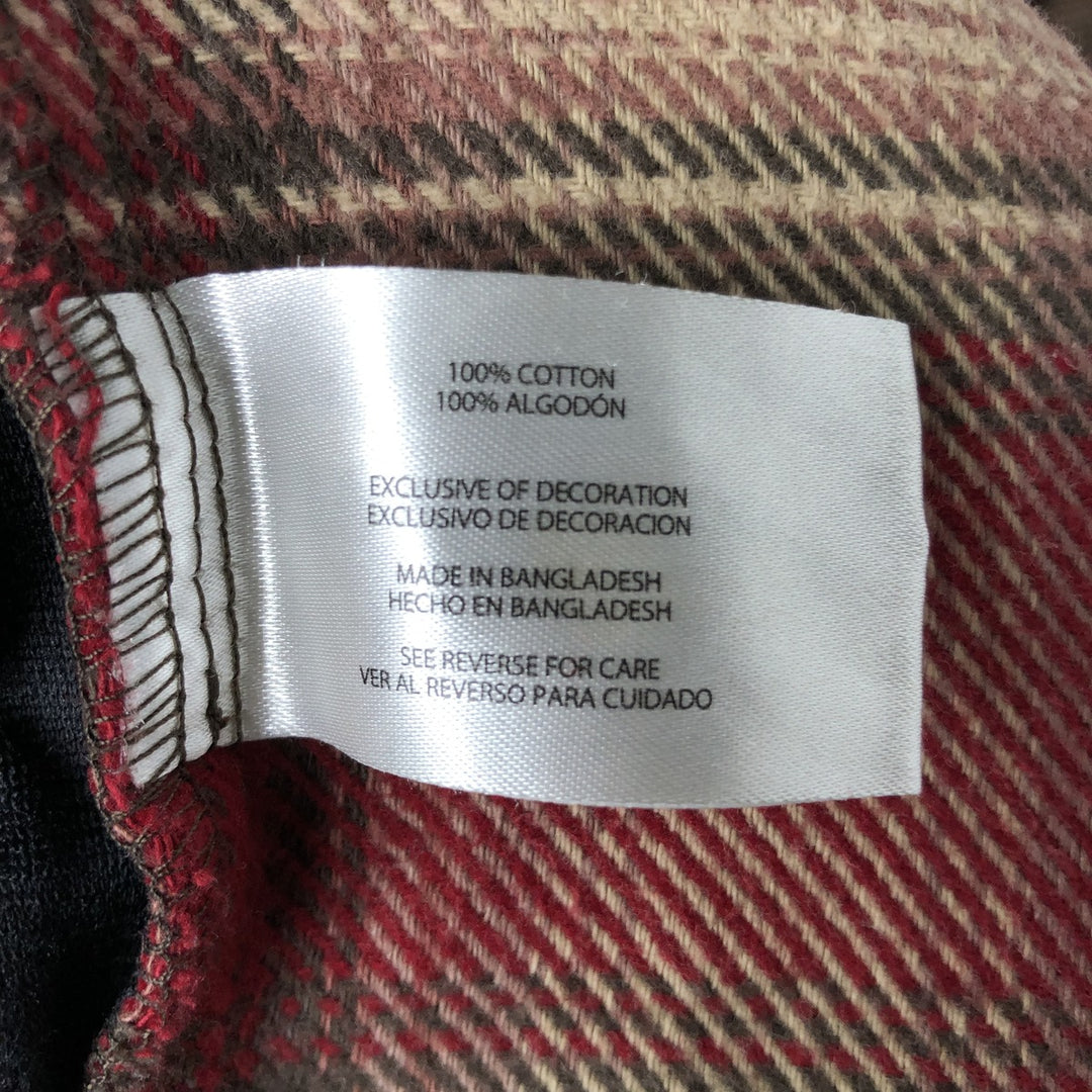 ORVIS Ombre Check Long Sleeve Heavy Flannel Check Shirt, Men's XL cotton red type Vintage Second Hand