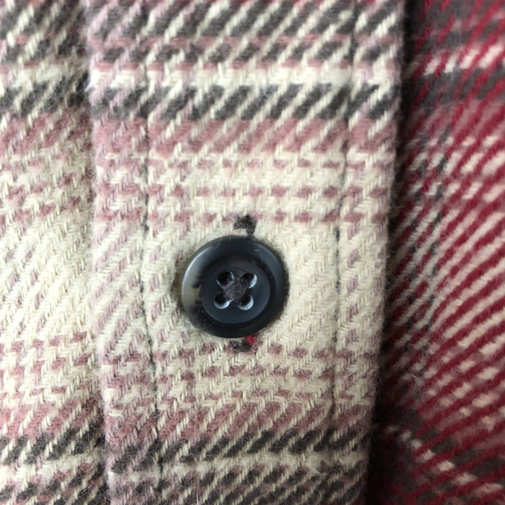 ORVIS Ombre Check Long Sleeve Heavy Flannel Check Shirt, Men's XL cotton red type Vintage Second Hand