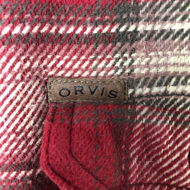 ORVIS Ombre Check Long Sleeve Heavy Flannel Check Shirt, Men's XL cotton red type Vintage Second Hand