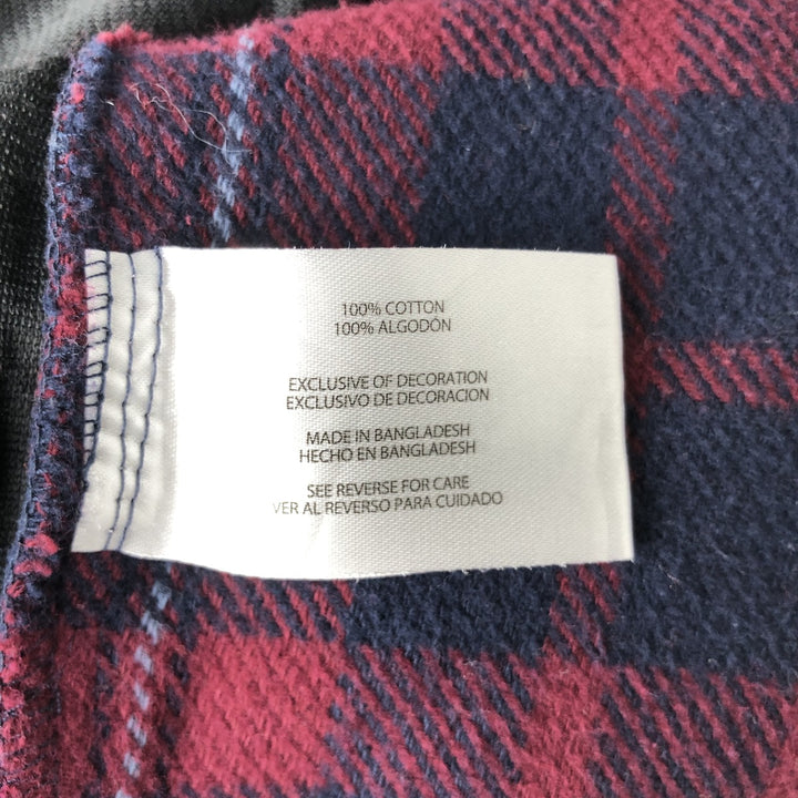 ORVIS Long Sleeve Heavy Flannel Check Shirt, Men's Size M cotton wine-red Vintage Second Hand