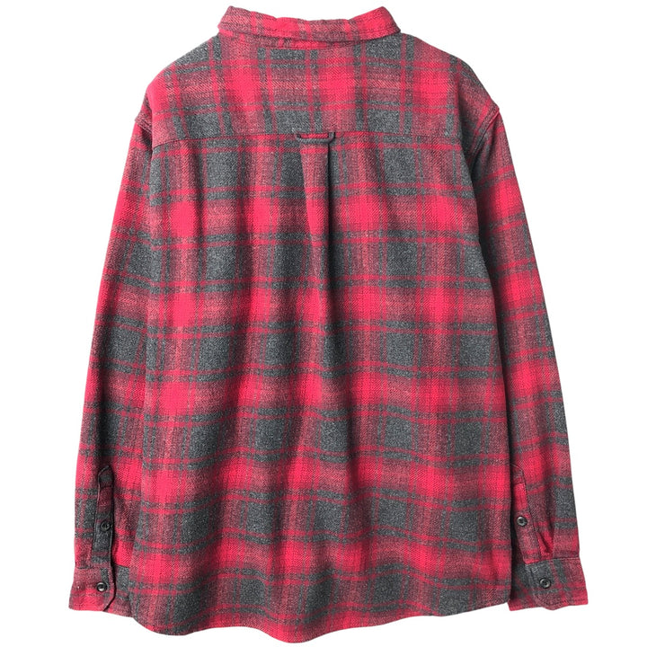 ORVIS Ombre Check Long Sleeve Heavy Flannel Check Shirt, Men's XL cotton red type Vintage Second Hand