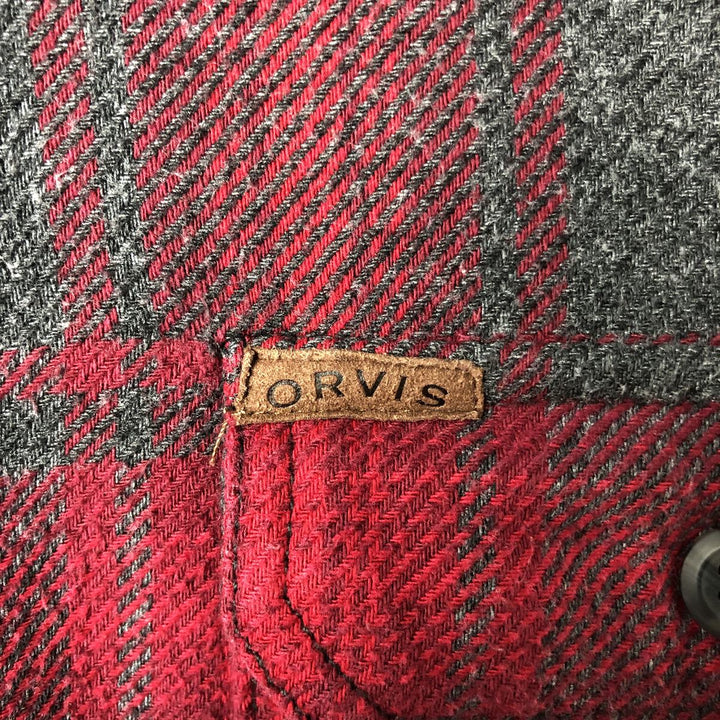 ORVIS Ombre Check Long Sleeve Heavy Flannel Check Shirt, Men's XL cotton red type Vintage Second Hand