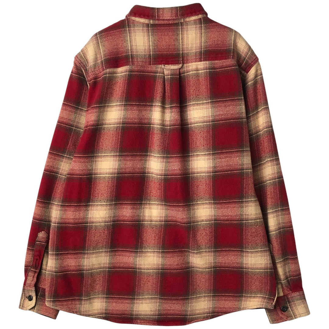 ORVIS Ombre Check Long Sleeve Flannel Check Shirt, Men's Size L cotton red type reddish brown Vintage Second Hand