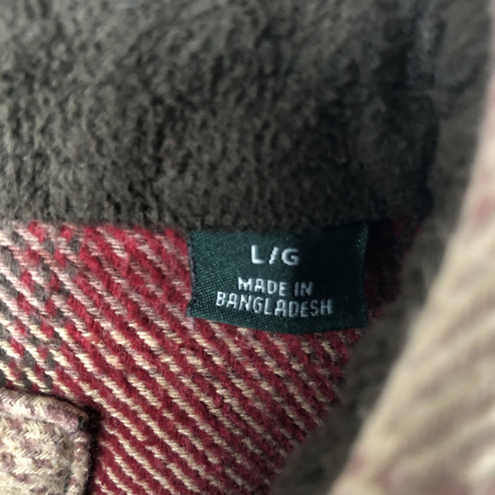 ORVIS Ombre Check Long Sleeve Flannel Check Shirt, Men's Size L cotton red type reddish brown Vintage Second Hand