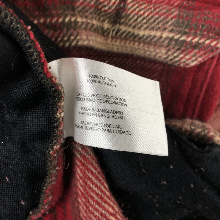 ORVIS Ombre Check Long Sleeve Flannel Check Shirt, Men's Size L cotton red type reddish brown Vintage Second Hand