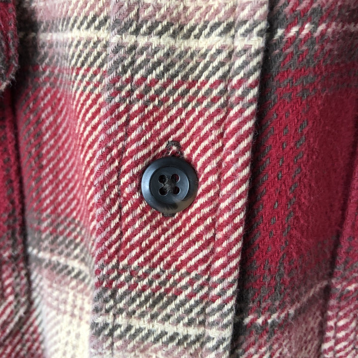 ORVIS Ombre Check Long Sleeve Flannel Check Shirt, Men's Size L cotton red type reddish brown Vintage Second Hand