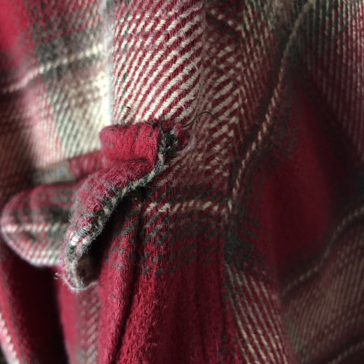 ORVIS Ombre Check Long Sleeve Flannel Check Shirt, Men's Size L cotton red type reddish brown Vintage Second Hand