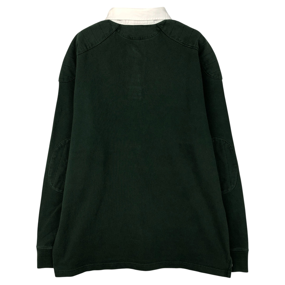 Ralph Lauren POLO by Ralph Lauren CUSTOM FIT long sleeve rugby shirt, men's XL size cotton Green type dark green Vintage Second Hand