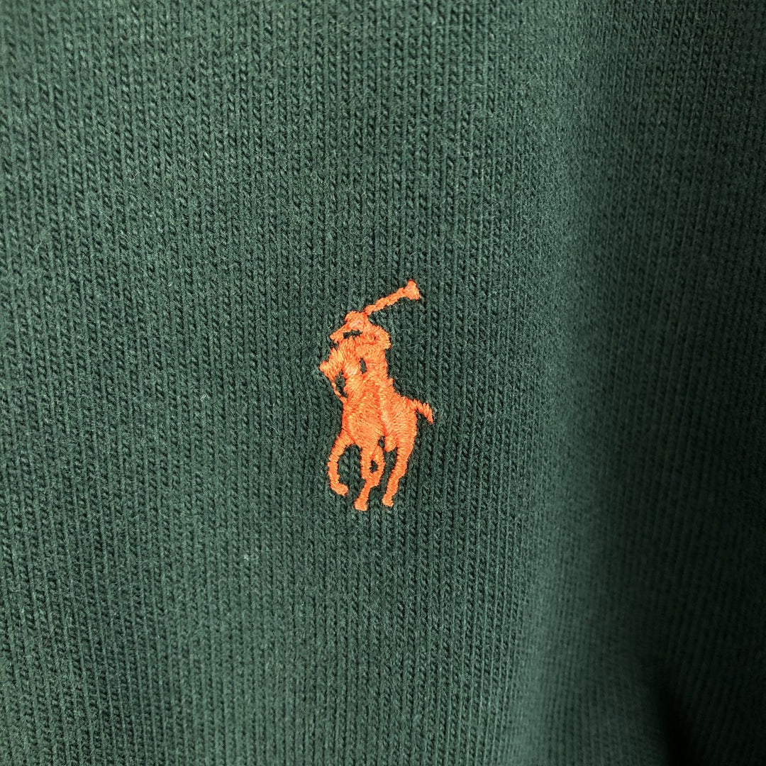 Ralph Lauren POLO by Ralph Lauren CUSTOM FIT long sleeve rugby shirt, men's XL size cotton Green type dark green Vintage Second Hand