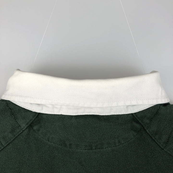 Ralph Lauren POLO by Ralph Lauren CUSTOM FIT long sleeve rugby shirt, men's XL size cotton Green type dark green Vintage Second Hand