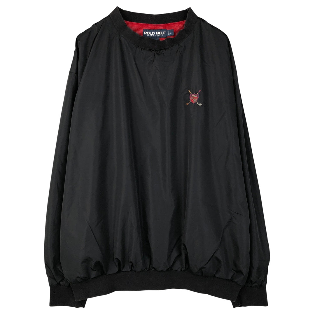 Vintage 90'S Ralph Lauren POLO GOLF warm-up pullover, size L, men's polyester black type Vintage Second Hand