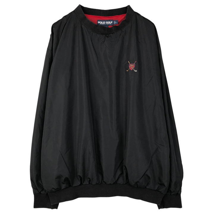Vintage 90'S Ralph Lauren POLO GOLF warm-up pullover, size L, men's polyester black type Vintage Second Hand