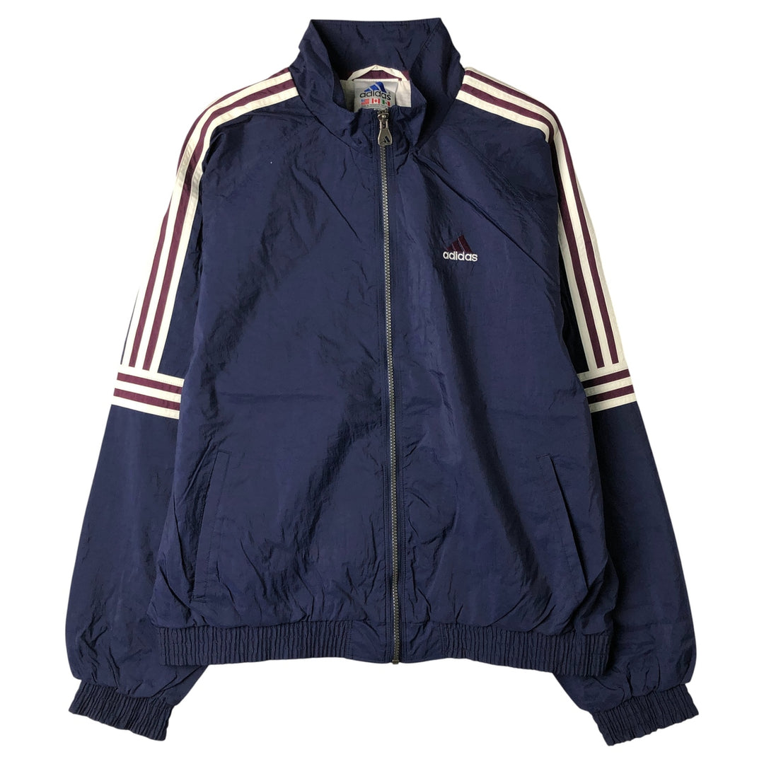 90'S Adidas Nylon Jacket, Men's XL Size, Vintage Nylon navy blue type Vintage Second Hand