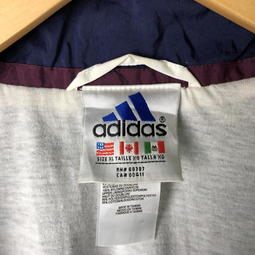 90'S Adidas Nylon Jacket, Men's XL Size, Vintage Nylon navy blue type Vintage Second Hand
