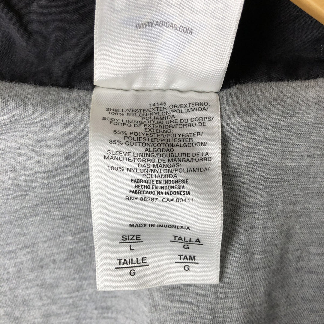 00'S Adidas nylon jacket, men's size L Nylon black type Vintage Second Hand