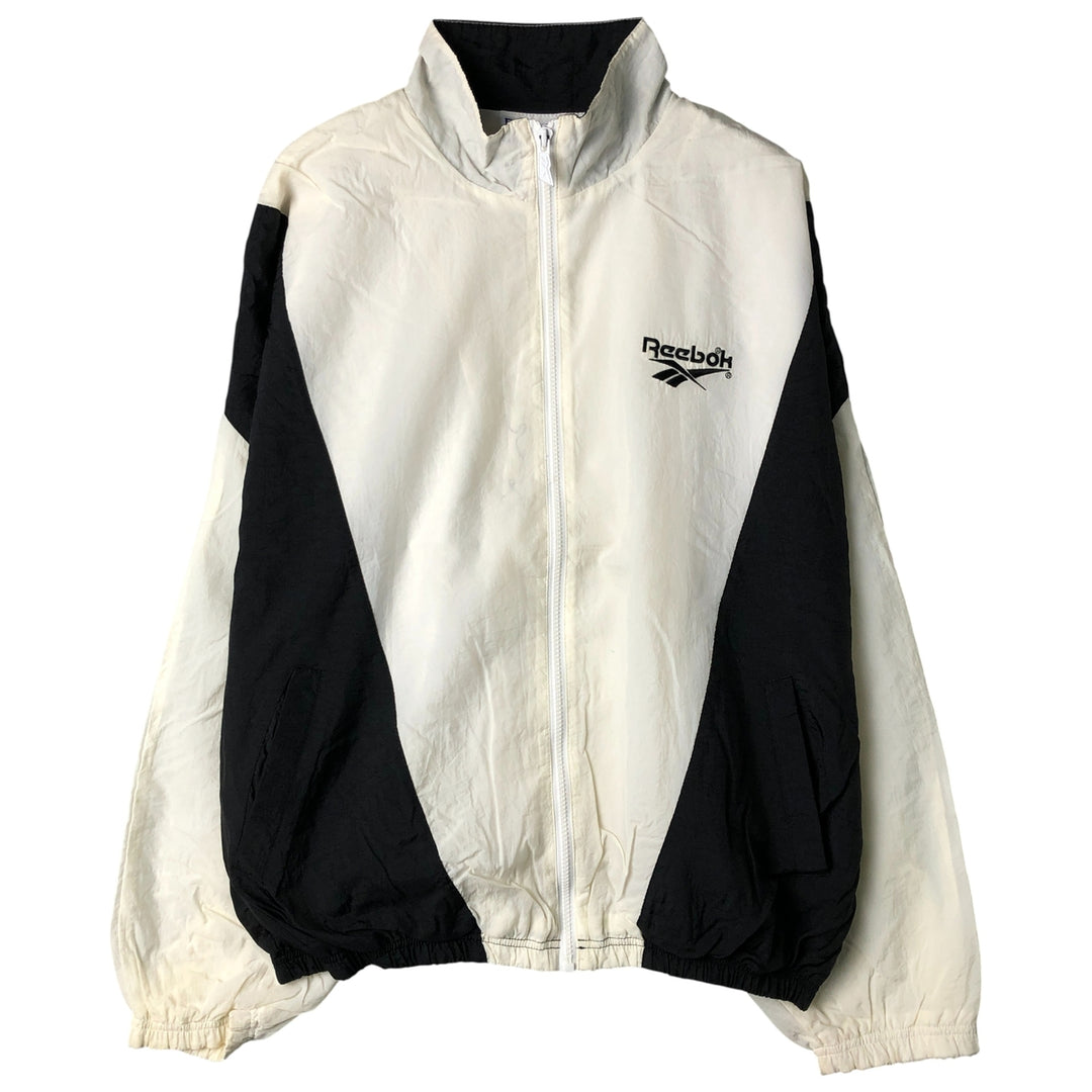 90'S Reebok nylon jacket, men's size L, vintage Nylon white type Vintage Second Hand