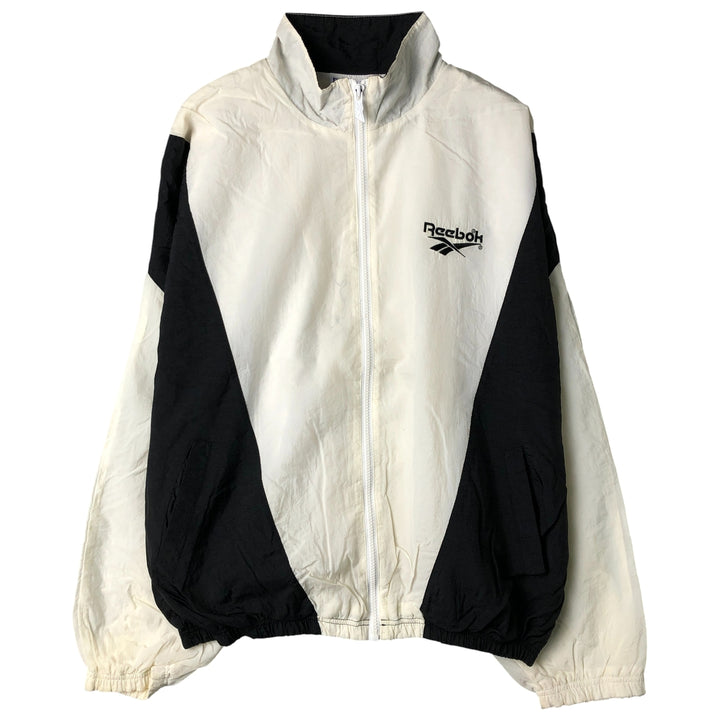 90'S Reebok nylon jacket, men's size L, vintage Nylon white type Vintage Second Hand