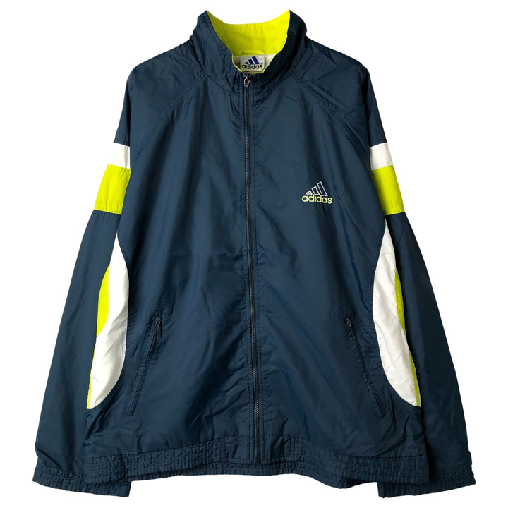 90'S Adidas Nylon Jacket, Men's XL Size, Vintage Nylon navy blue type Vintage Second Hand