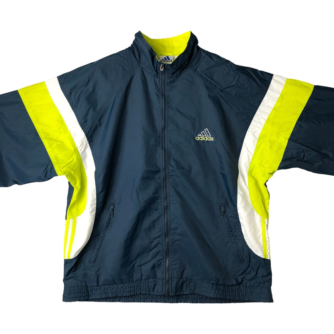 90'S Adidas Nylon Jacket, Men's XL Size, Vintage Nylon navy blue type Vintage Second Hand