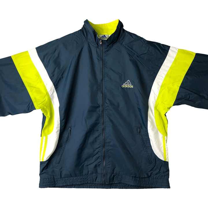 90'S Adidas Nylon Jacket, Men's XL Size, Vintage Nylon navy blue type Vintage Second Hand