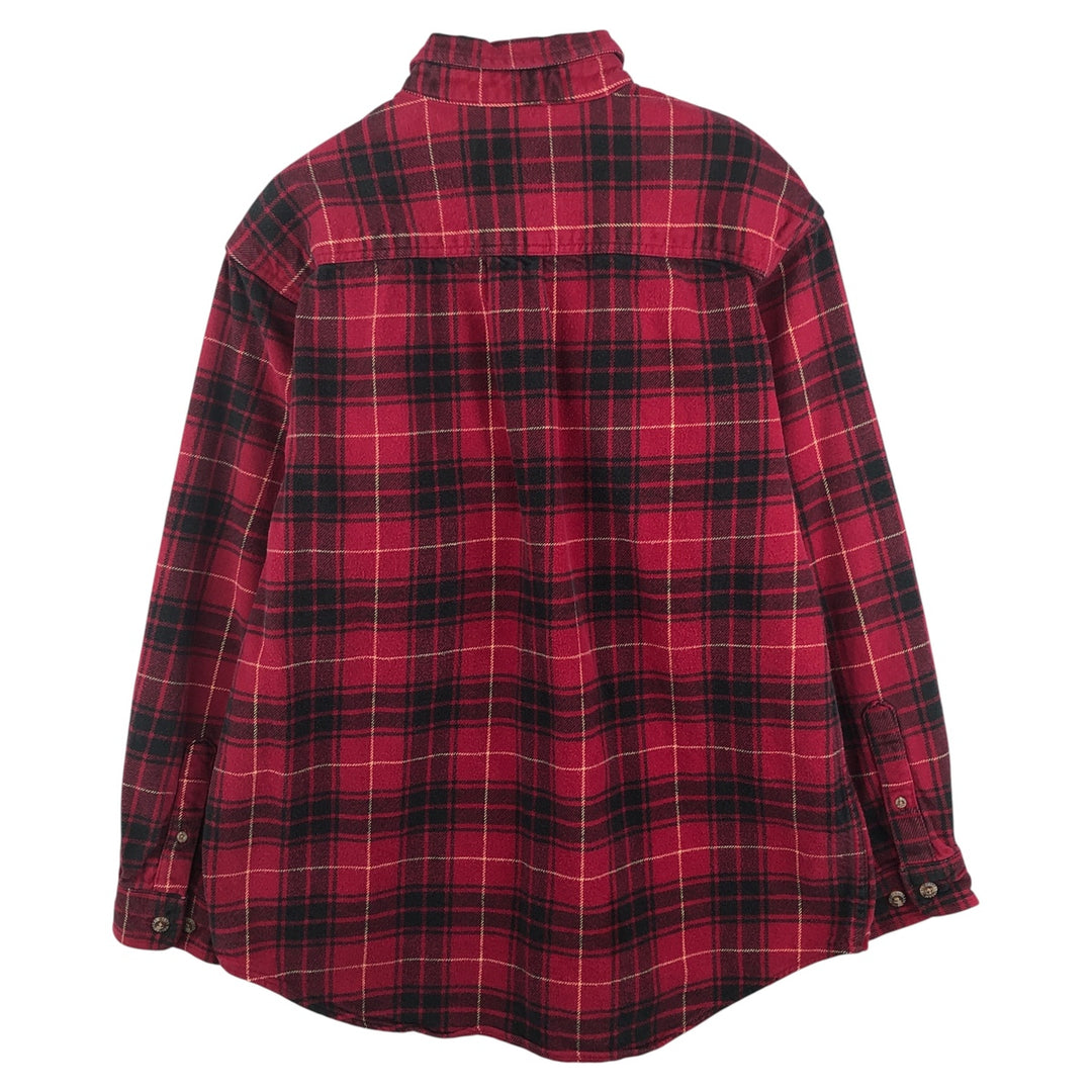 FIELD and STREAM Long Sleeve Heavy Flannel Check Shirt, Men's Size L cotton red type Vintage Second Hand