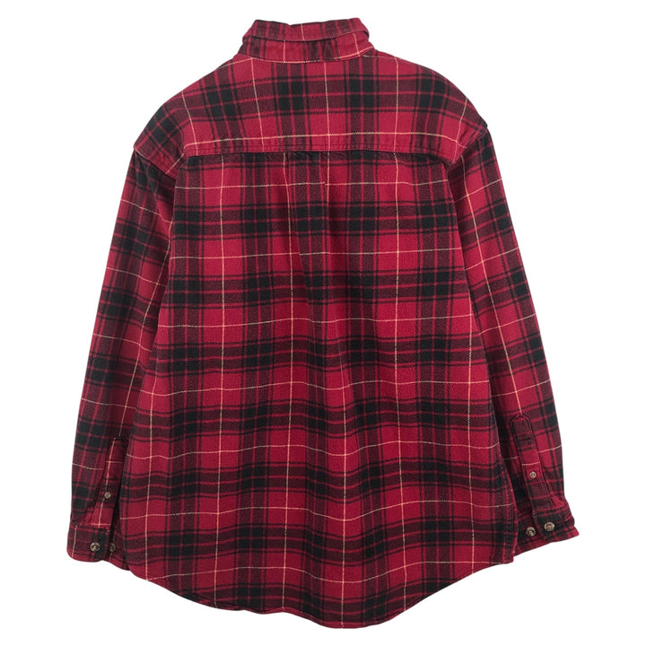FIELD and STREAM Long Sleeve Heavy Flannel Check Shirt, Men's Size L cotton red type Vintage Second Hand