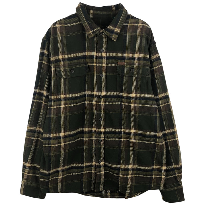 ORVIS Long Sleeve Heavy Flannel Check Shirt, Men's Size L cotton Green type dark green Vintage Second Hand