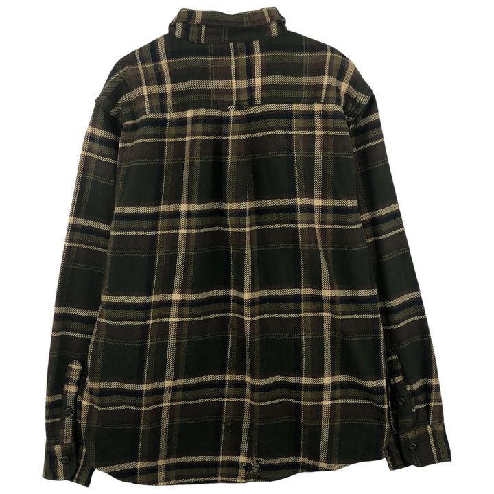 ORVIS Long Sleeve Heavy Flannel Check Shirt, Men's Size L cotton Green type dark green Vintage Second Hand