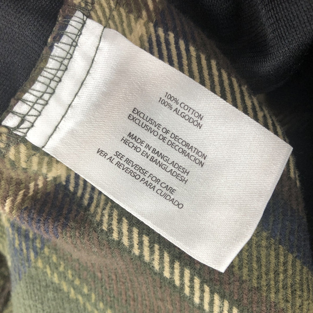 ORVIS Long Sleeve Heavy Flannel Check Shirt, Men's Size L cotton Green type dark green Vintage Second Hand